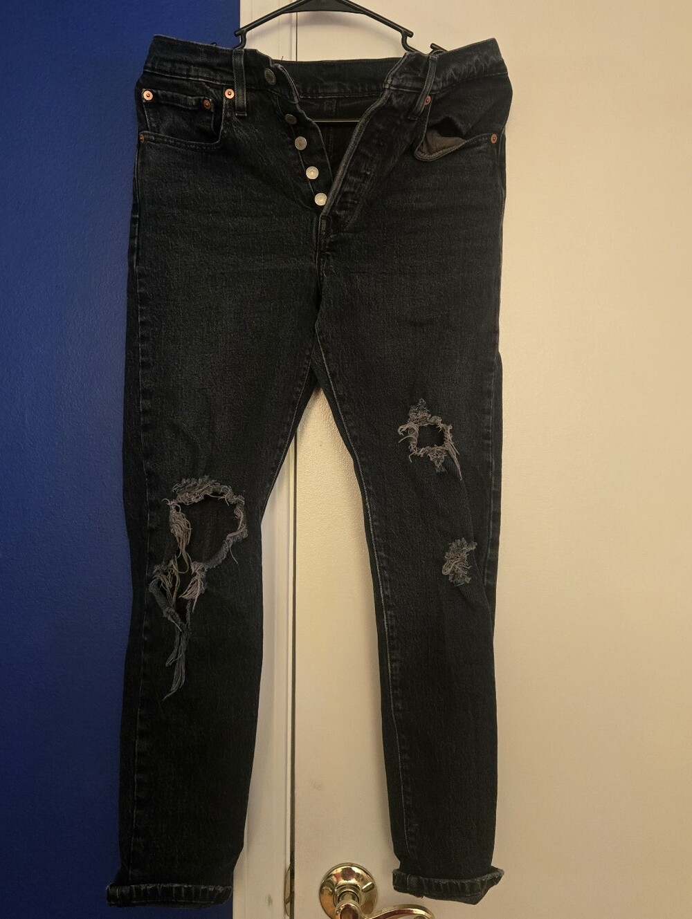 Levi's 501 Skinny Highwaited Holey Jeans